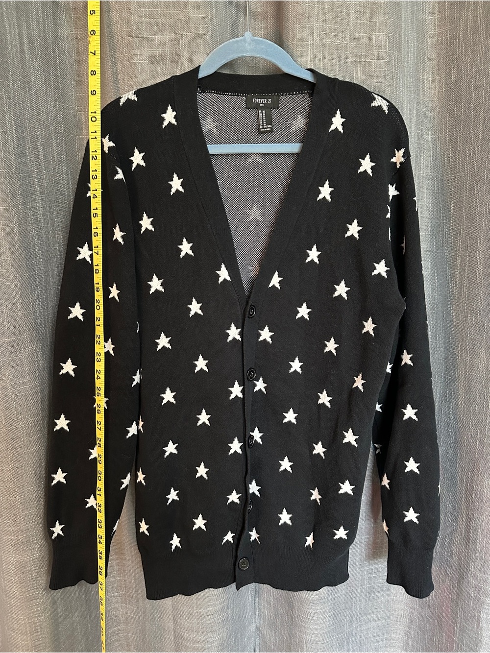 Forever 21 Black Cardigan with White Star Pattern